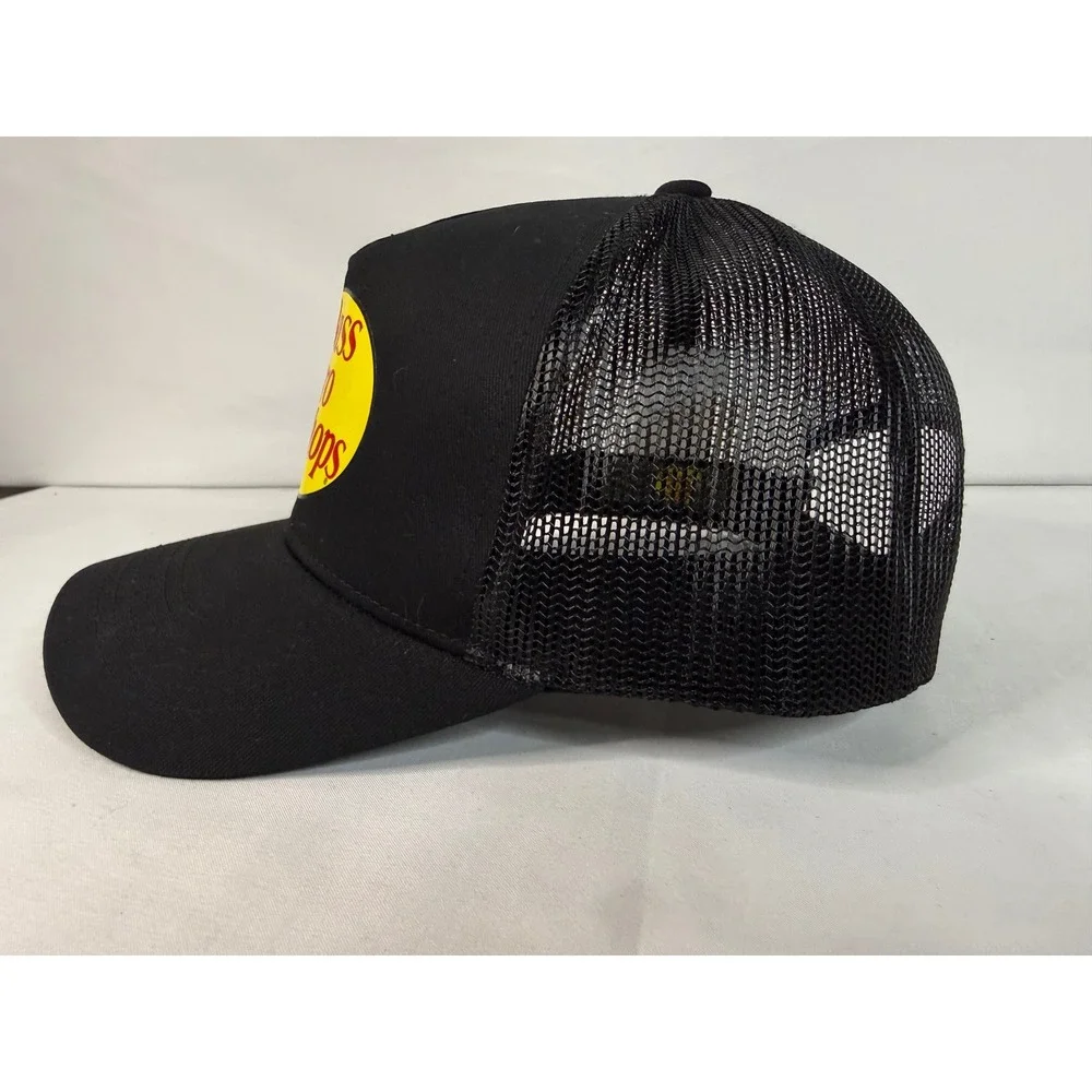 Bass Pro Shops Mesh Back Trucker Hat Black Snapback Fishing Cap NWOT